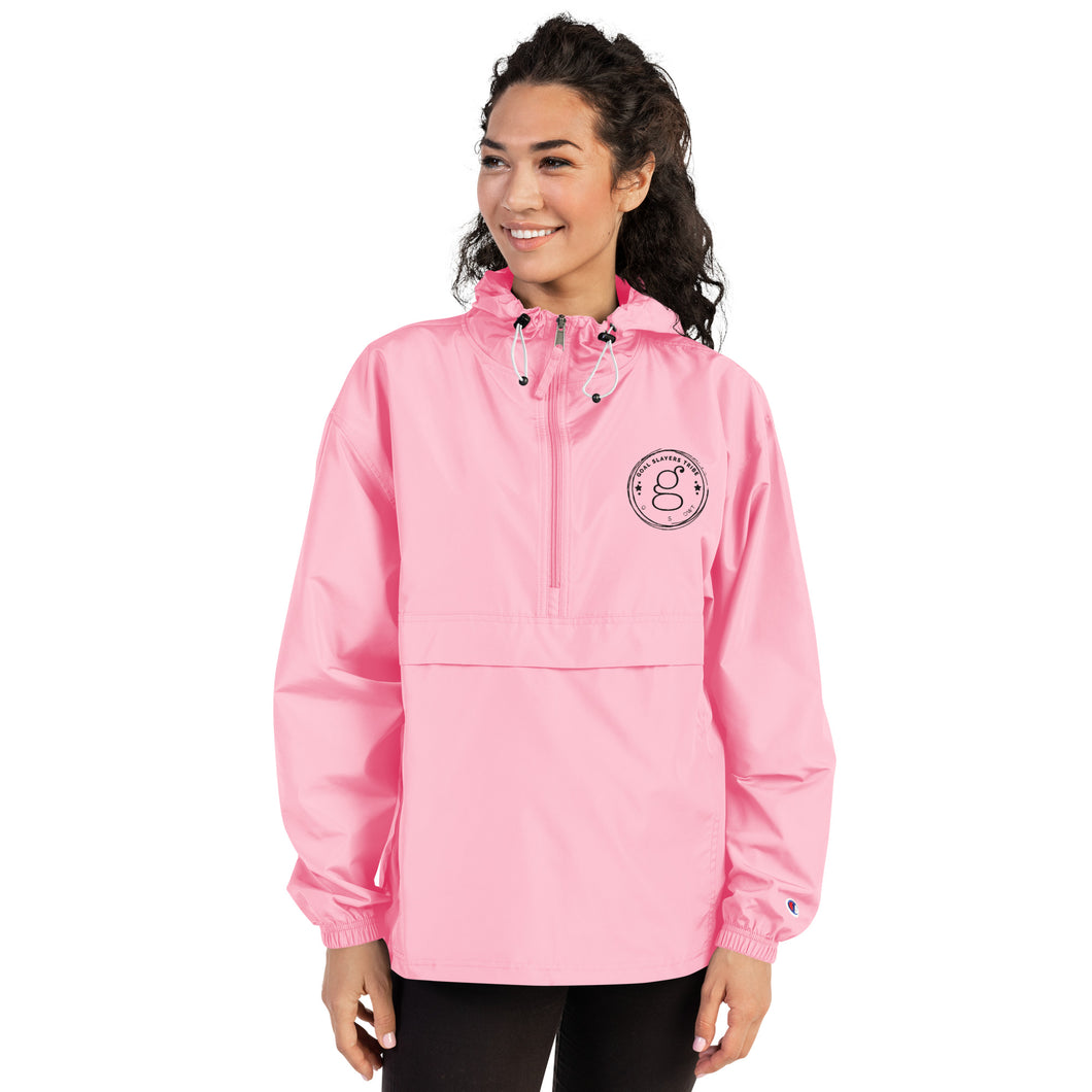 Goal Slayer's Pink Embroidered Champion Packable Jacket