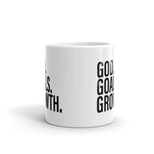 Load image into Gallery viewer, GOD. GOALS. GROWTH. White glossy mug
